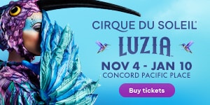 An ad for LUZIA at Cirque du Soleil